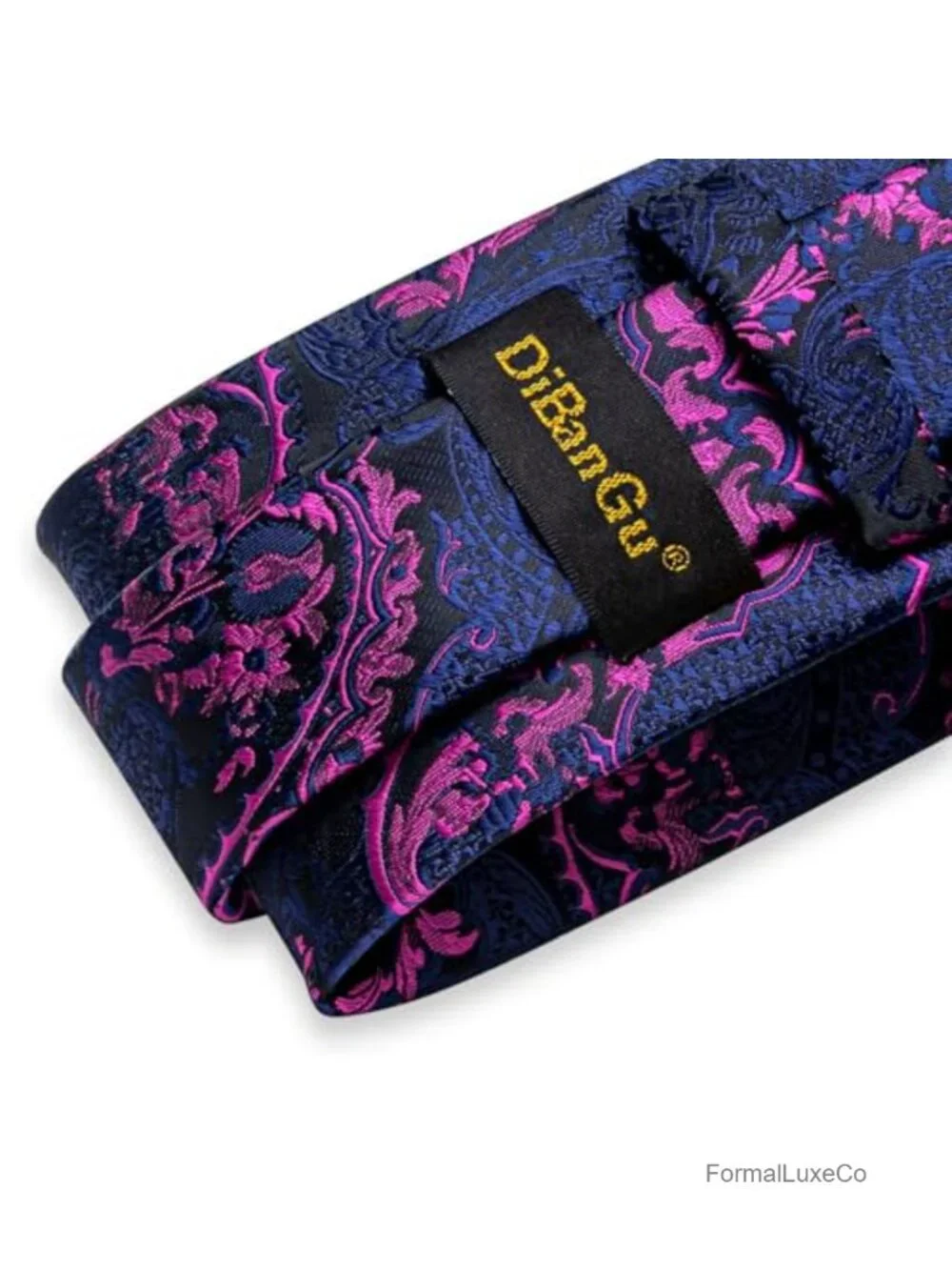 Silk Men's Tie Set with Paisley Necktie, Pocket Square & Cufflinks Formal
